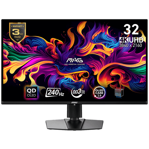 MSI MAG321UPX 32 Inch QD-OLED 4K (3840x2160) 240Hz Gaming Monitor-image